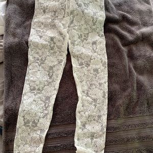 Lace tights for underneath jeans skirts, etc.